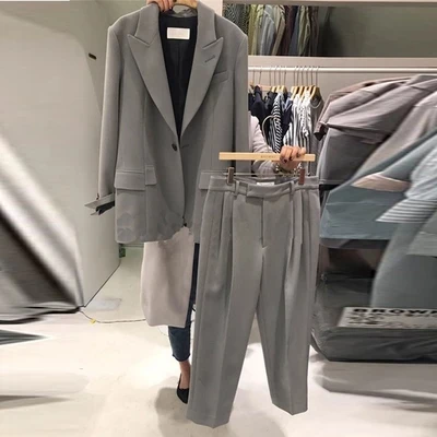 Женский клетчатый костюм из 2 предметов: Блейзер + брюки|Брючные костюмы| |