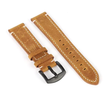

Watch Band Strap Vintage Style Pin Buckled Genuine Leather Wristwatch Bands Replacement Accessories for men women
