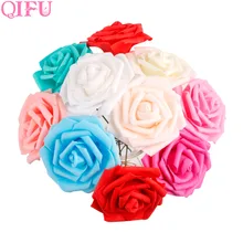 QIFU 10 шт. 8 см ПЭ пена роза Свадебный букет цветов домашний декоративный для свадьбы Искусственные цветы День Святого Валентина Свадебный декор