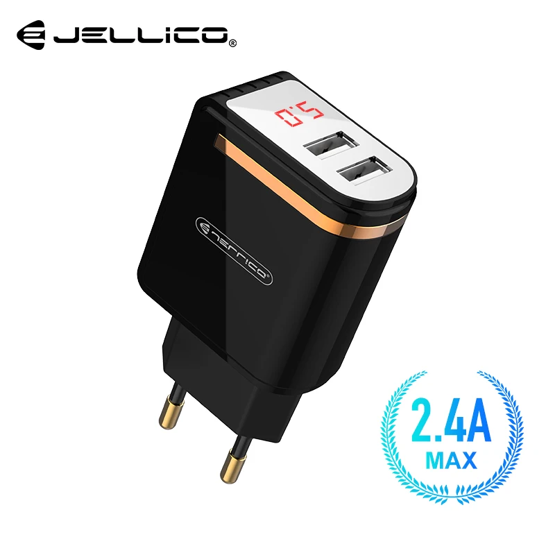 

Jellico LED Display 2 USB Charger for iPhone X 8 7 iPad Fast Wall Charger EU Adapter for Samsung S9 Xiaomi Mi 8 Phone Charger