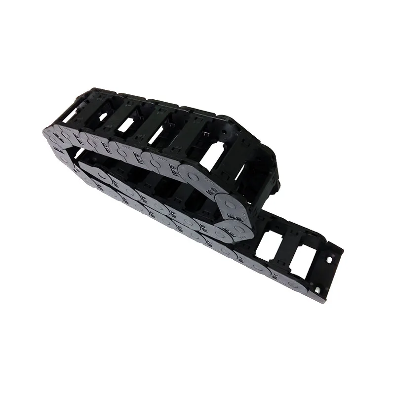 

JFLO 25x57 1meter Bridge Open on both sides Plastic Cable drag chain Wire Carrier with connector for CNC Router Free shipping
