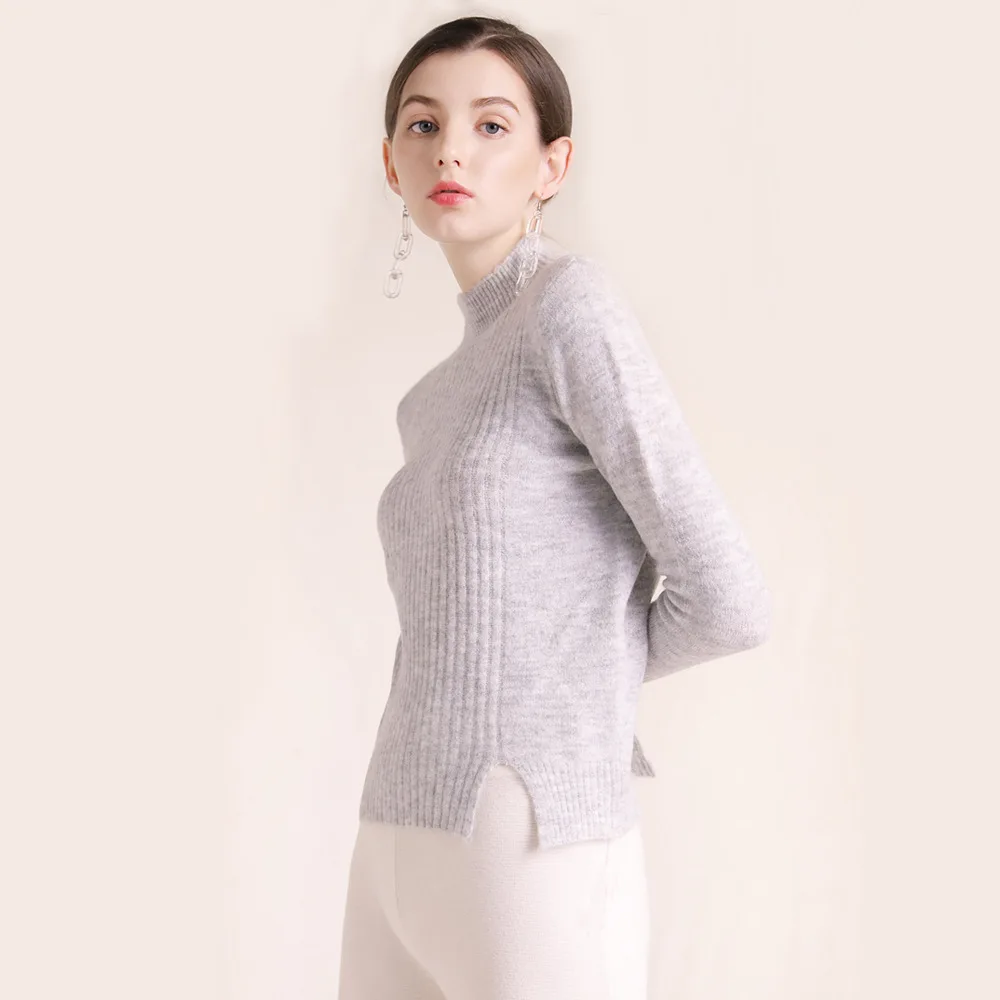 Solid half turtleneck elastic knti slim pullovers sweater 2018 new women autumn winter basic sweater