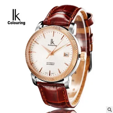 IK Colouring 10ATM Water Resistant Male Clock Auto Date Mechanical Men Watch Guenuine Leather Strap Automatic Wristwatch IK Colouring 10ATM Water Resistant Male Clock Auto Date Mechanical Men Watch Guenuine Leather Strap Automatic Wristwatch