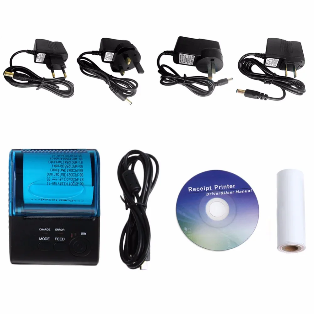 

New ZJ - 5805 Bluetooth 4.0 for Android 4.0 POS Receipt Portable Thermal Printer Bill Machine For Supermarket EU/US/UK Plug C26