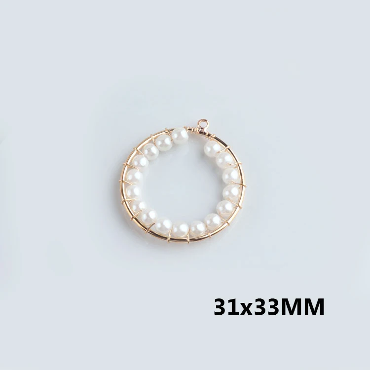 4 шт 24K позолоченные с жемчугом круглые подвески в форме сердца для изготовления ювелирных изделий Аксессуары - Окраска металла: Style 2