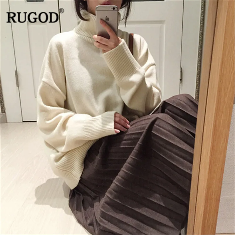 Новинка Модный женский Рождественский свитер RUGOD водолазка повседневные женские