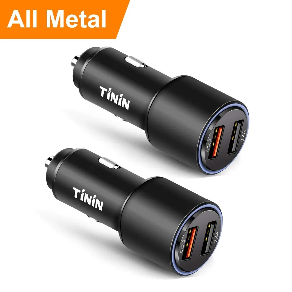 

2 Pcs Quick 3.0 Car Charger 5.4 A 30W Dual USB Ports Fast Car Charger Adapter For iPhone USB Type-C PD Phone Car Fast Charger