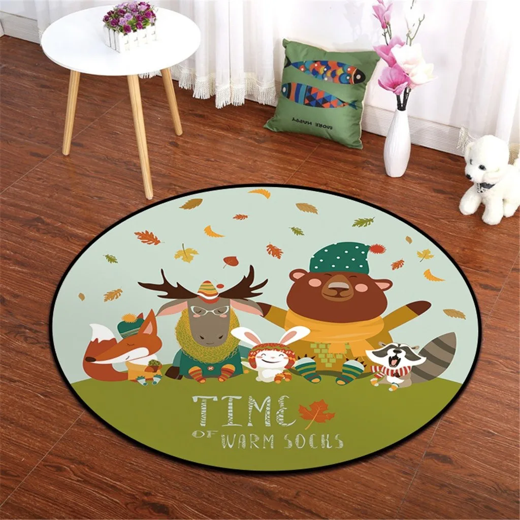 Round Bedroom Carpet Floor Mat Children's Room Bedside Baby Climbing