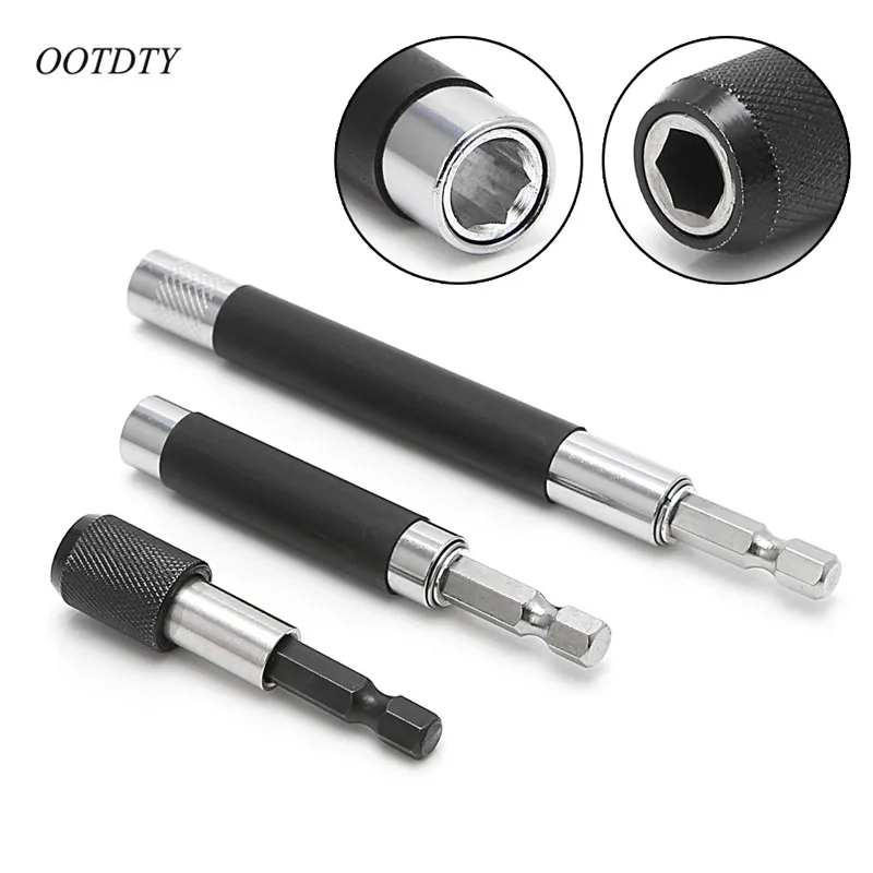 OOTDTY 3 шт. 1/4 дюйма с шестигранной головкой Bit Tip Holder гибкий удлинитель отвертка бит 60/80/120 мм телескопическая шатун со стороны