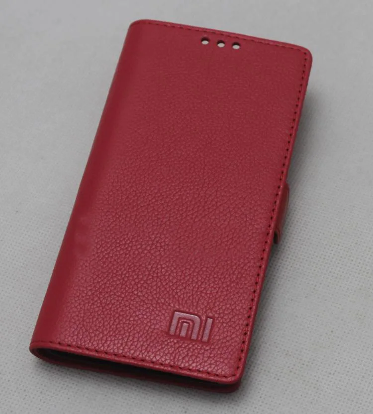Кожаный чехол из натуральной для Xiaomi Redmi Note 4, Роскошный чехол-книжка, кожаный чехол для Xiaomi Redmi Note 4 pro prime, чехол-подставка - Цвет: Красный