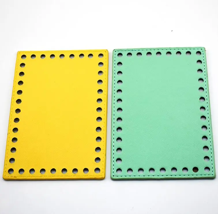 

16x11cm Bottom for Knitting Bag PU Patent Leather Bag Accessories Rectangle Bottom with Holes DIY Bag Leather Bottom For Women