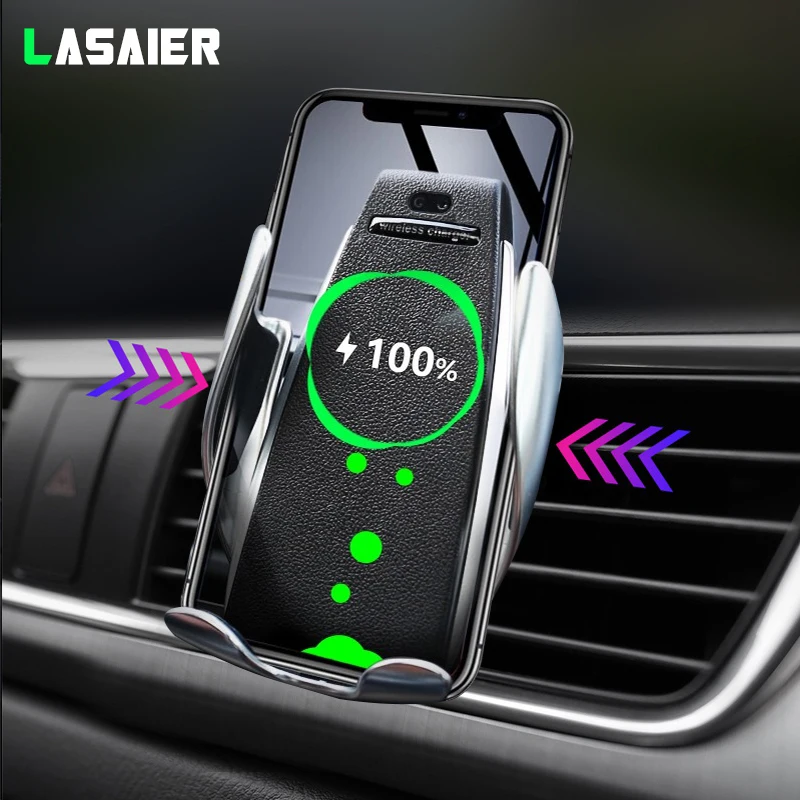

Qi 10W Wireless Car Charger S5 Automatic Clamping Fast Charging Phone Holder Mount in Car for iPhone Huawei Samsung Smart Phone