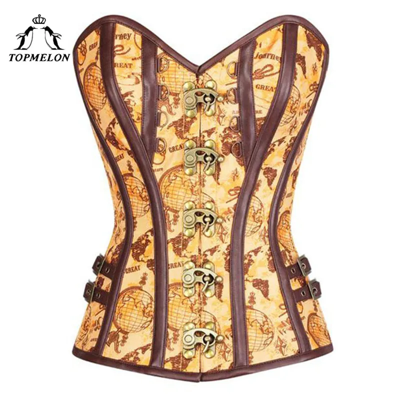 Buy TOPMELON Yellow Corset Stripe Pattern Women