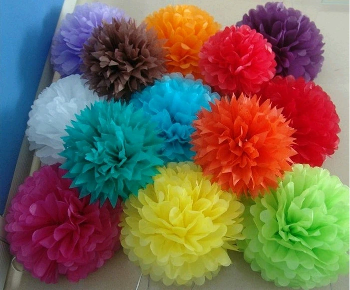 30 Colors Free Shipping 100pcs 8" 20cm Tissue Paper Pom Poms Flower