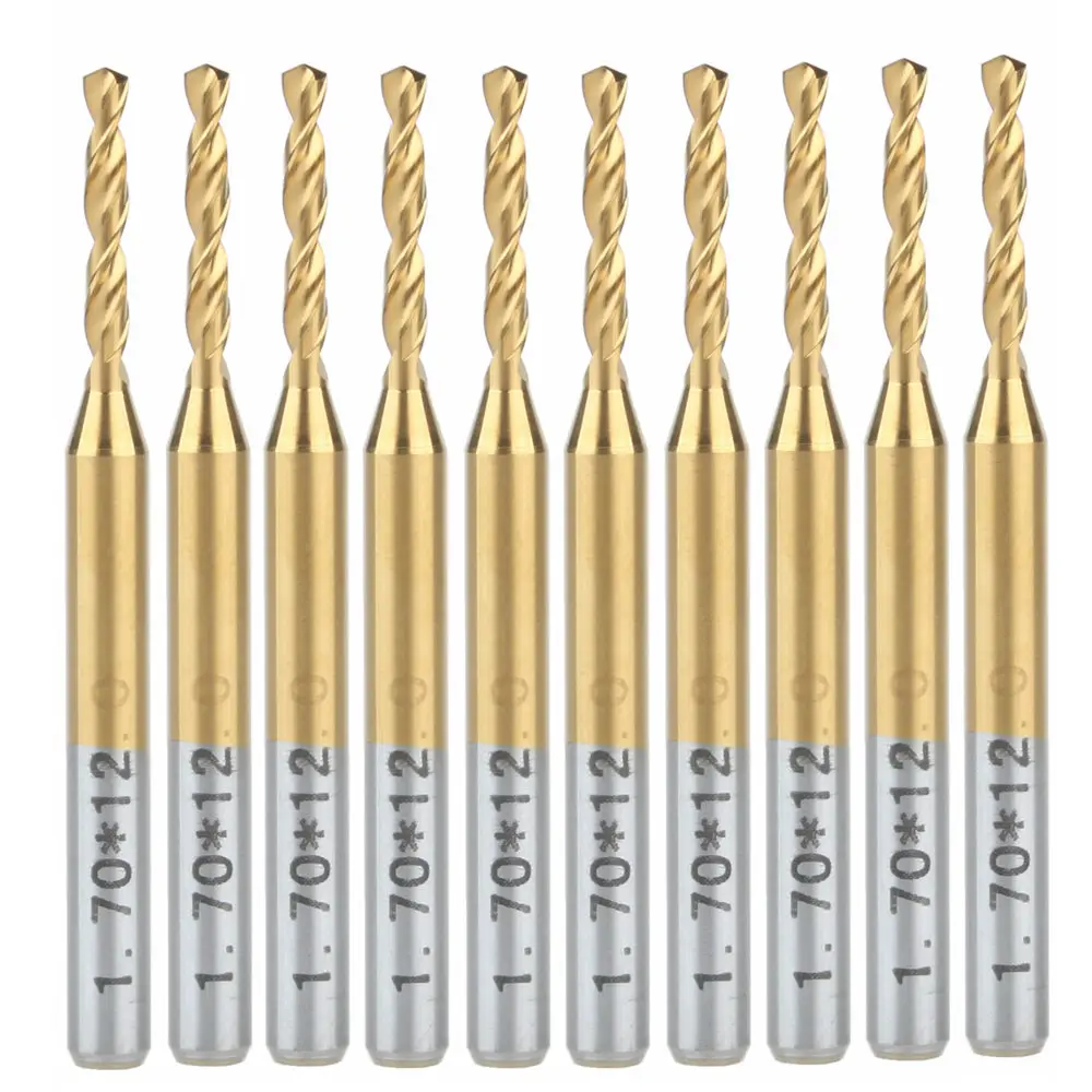 Drillpro Db-m1 10pcs 0.8-3mm Titanium Coated Engraving Milling Cutter Carbide Bits 2854095991755