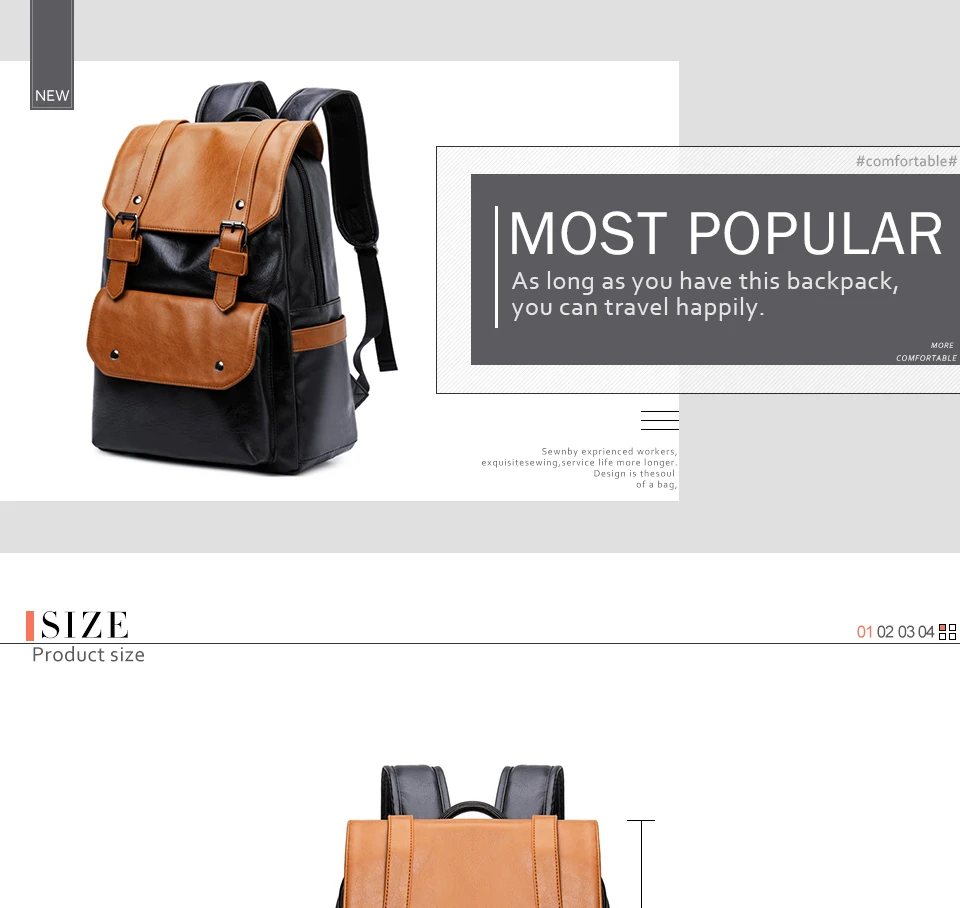 Модный панельный PU мужской кожаный рюкзак для 1" ноутбука водонепроницаемый мужской рюкзак для путешествий Школьная Сумка Большая вместительная сумка