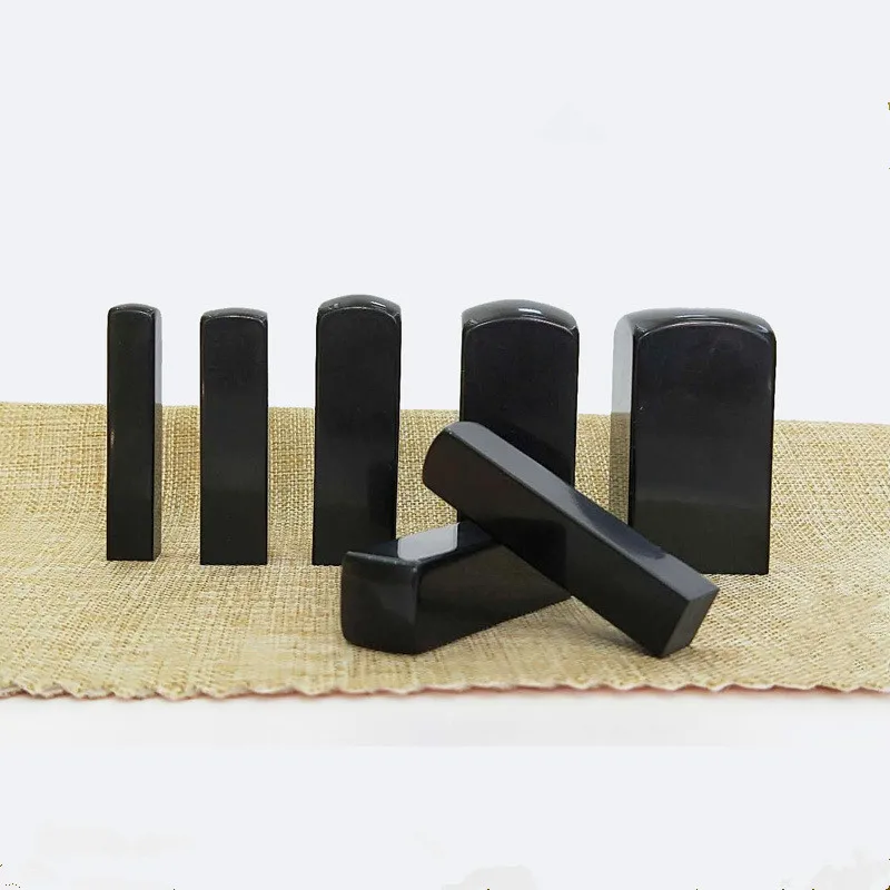 

1pcs Laser engraving blank seal imitation black material person name chapter long name flat seal material wholesale