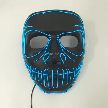 

Ballroom Dance Club Accessory Led Strip Trendy Slit Mouth Mask Glow In Dark Stage Props EL Cold Light Halloween Wild Party Mask