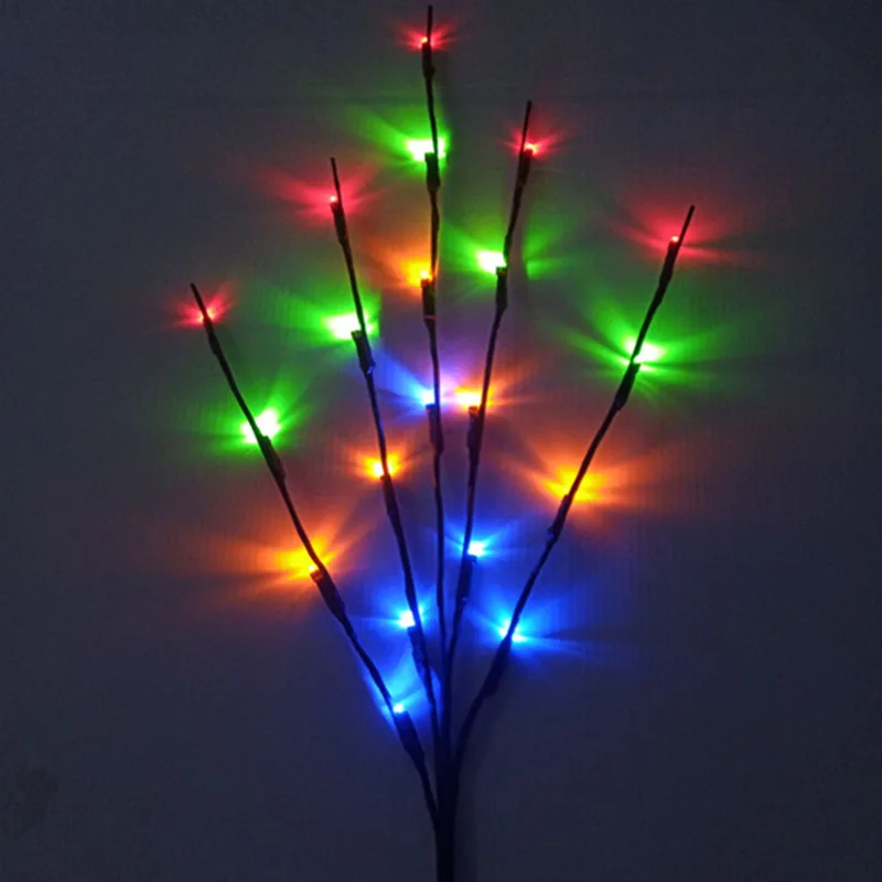 20 лампочек светодиодный светильник "Ветка ивы" на батарейках для искусственных цветов украшение дома Рождество свадебное украшение. Q - Цвет: Branch Colorful