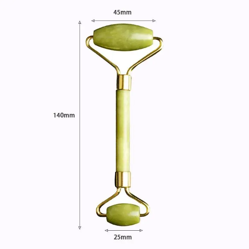 Массажный ролик для лица с двумя головками Нефритовый камень для подтяжки лица Расслабление кожи тела для похудения красота забота о здоровье
