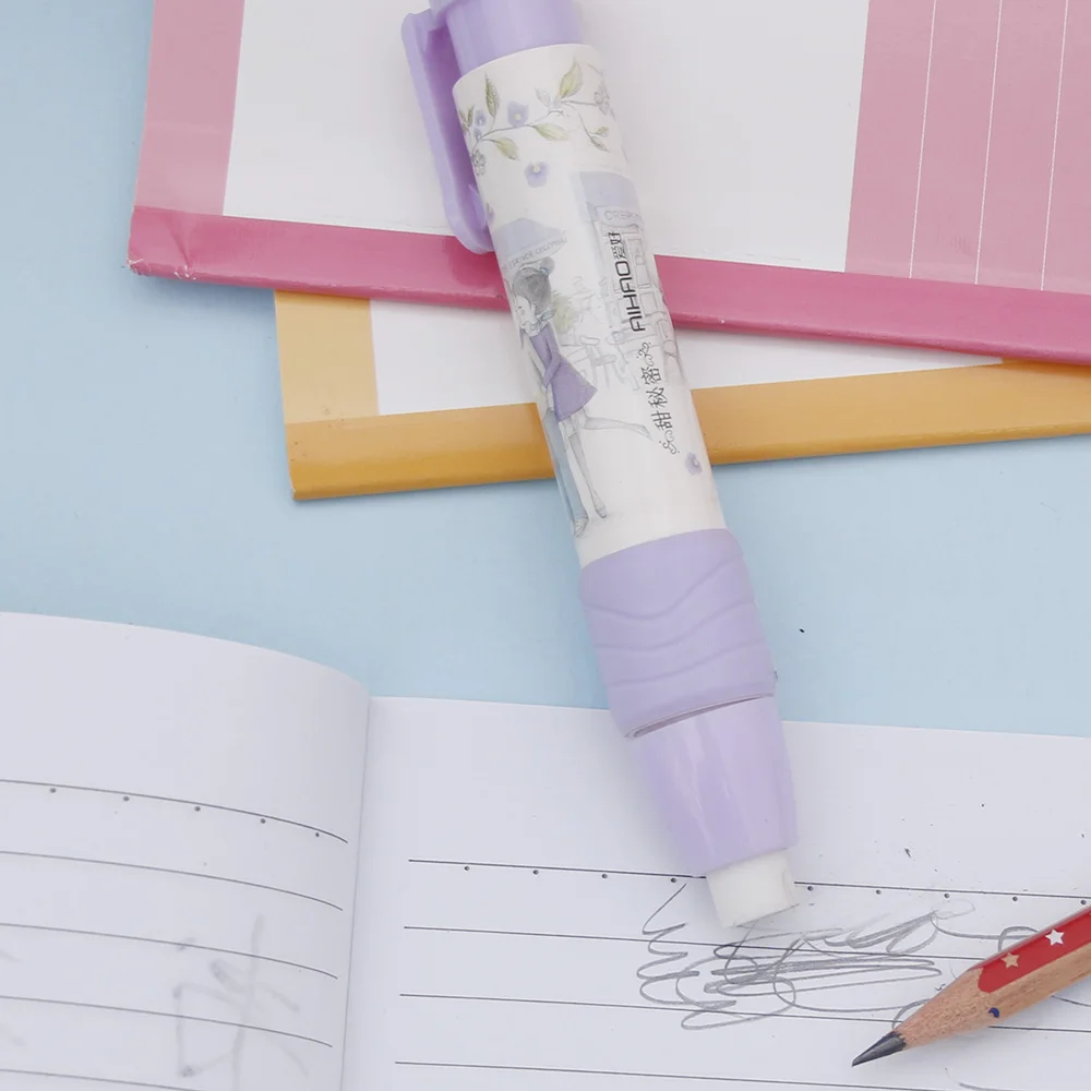 1 шт., механический карандаш Kawaii с милыми цветами для студентов, креативные автоматические школьные резинки, подарок, корейские канцелярские принадлежности