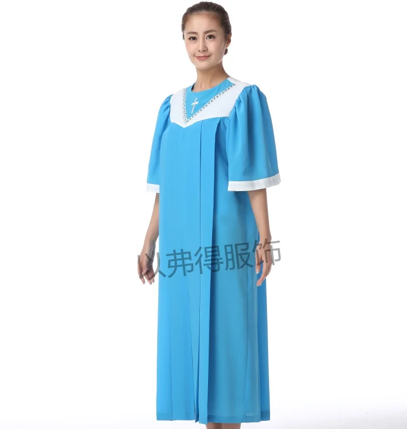 Women Christian Church Choir Dress Jesus Class Service Wear Wedding