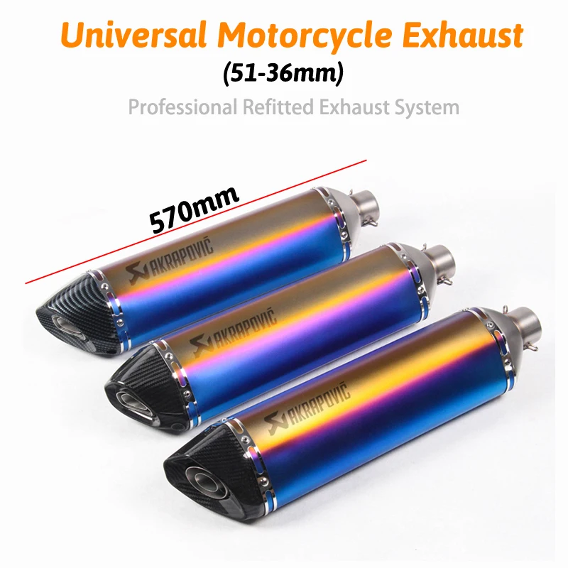 570mm largo silenciador moto de motogp cbr cqr yzf Akrapovic accesorios escape de moto ktm 36-51mm R1 250cc 350cc 600cc 570mm largo silenciador moto de motogp cbr cqr yzf Akrapovic accesorios escape de moto ktm 36-51mm R1 250cc 350cc 600cc