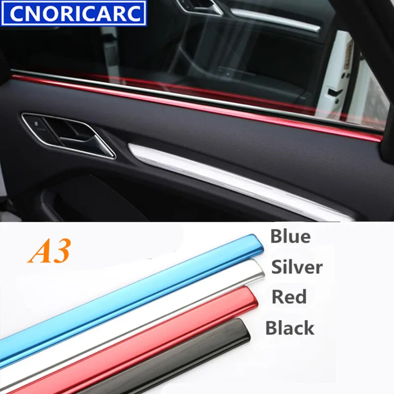 

CNORICARC Aluminum Car Styling Door Window Trim Strips Interior Accessories Decorative Sticker For Audi A3 8V 2014-16