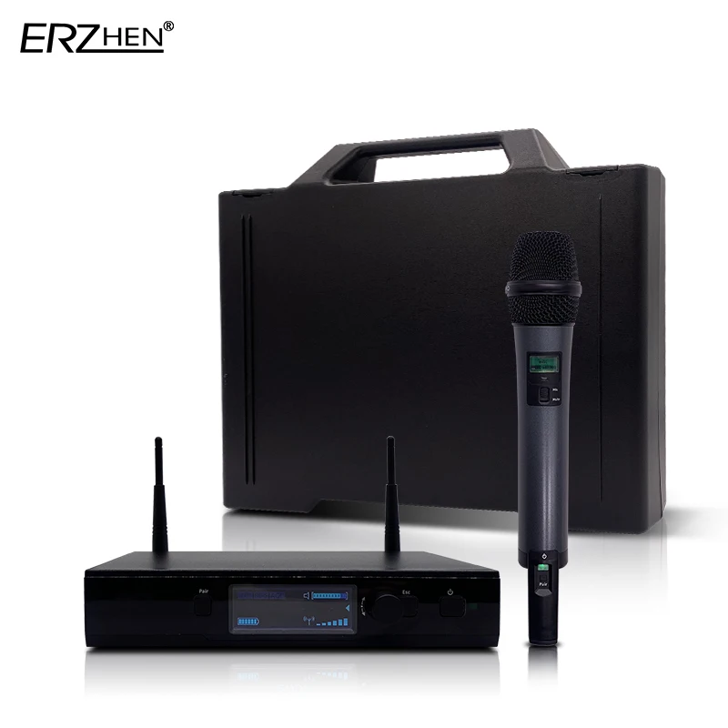 

Professional Wireless Microphone UHF D-1 Wireless System with Handheld Transmitter Waist Headband Collar