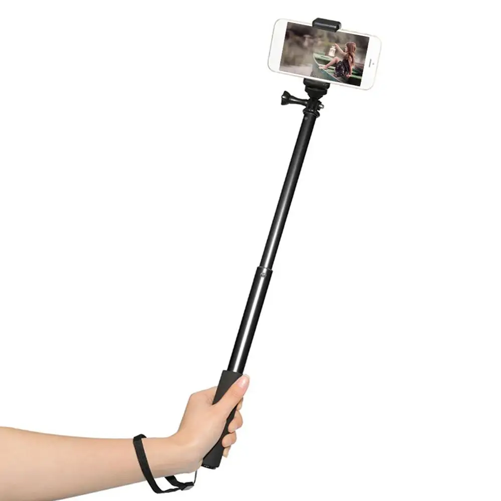 Extendable Aluminum Self Selfie Stick Monopod w/Adapter for GoPro 7 6 5 280*25*25mm/11.02*0.98*0.98