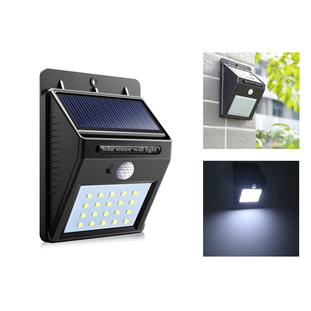 

PIR Motion Sensor bulb LED Solar light 20 LED Outdoor Power Wall Light Street Path Home Garden Security Lamp Waterproof