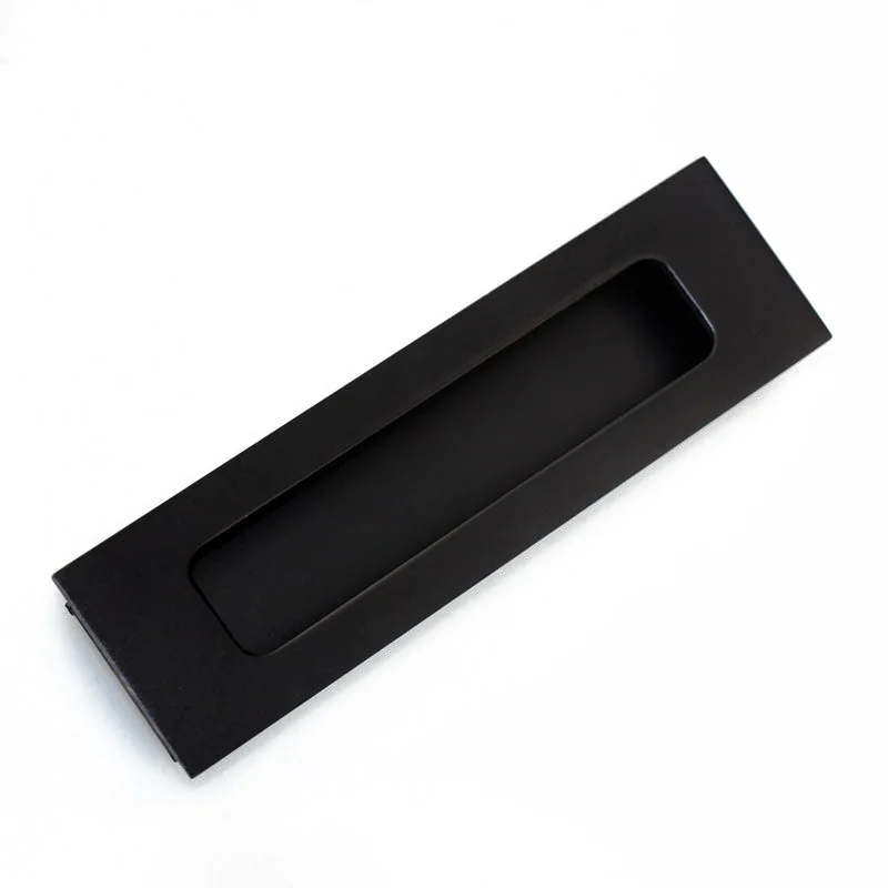 Черный алюминиевый сплав сарай деревянные раздвижные входные двери невидимые скрытые ручки для межкомнатных дверных ручек и дверных ручек черный