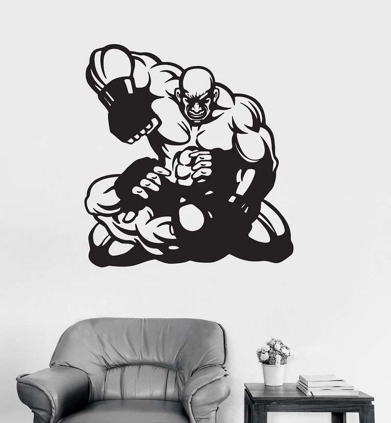

Vinyl wall decal warrior MMA martial arts sports stickers, boxing ring, living room boxing hall decoration wall stickers, QJ07