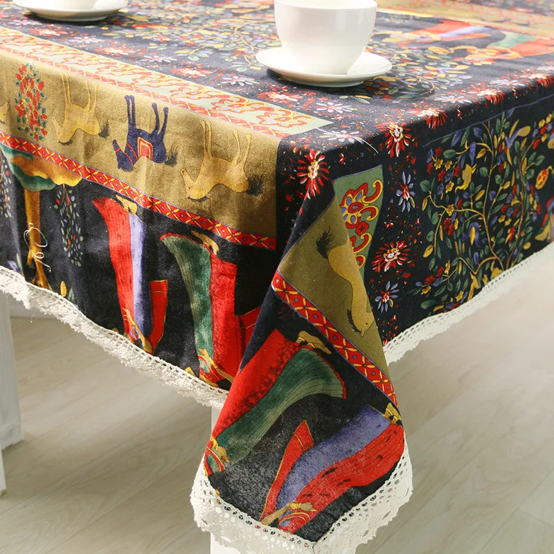 Hot Selling Ethnic Style Super Quality Table Cloth Dustproof Square