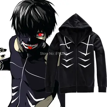 

Tokyo Ghouls Ken Kaneki Cotton Hoodie Black Casual Jacket Coat Outfit Anime Cosplay Costumes