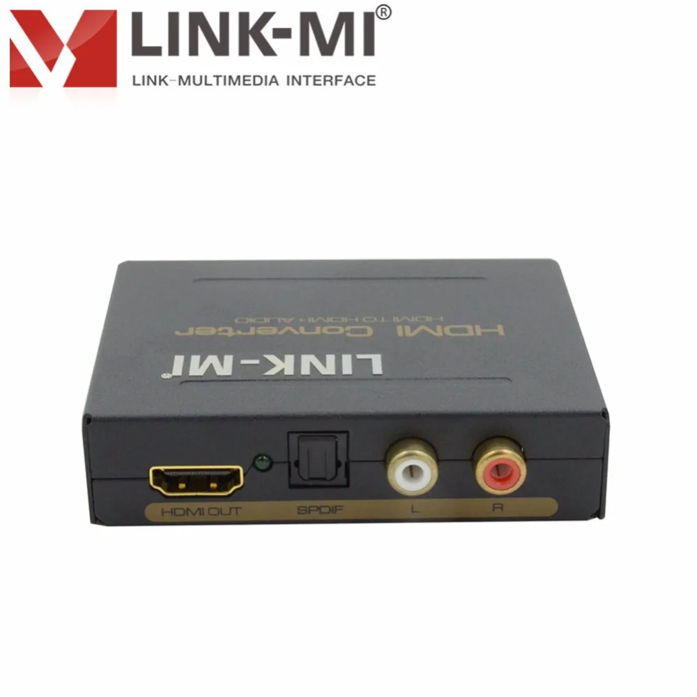 LINK MI HH01 Auido HDMI к + Аудио конвертер Full HD 1080P аналоговый SPDIF L/R аудио до 1080p PASS/2.0CH/5.1CH 5V1A
