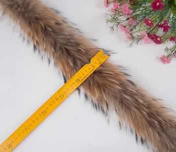 

real raccoon fur stripe 68CM