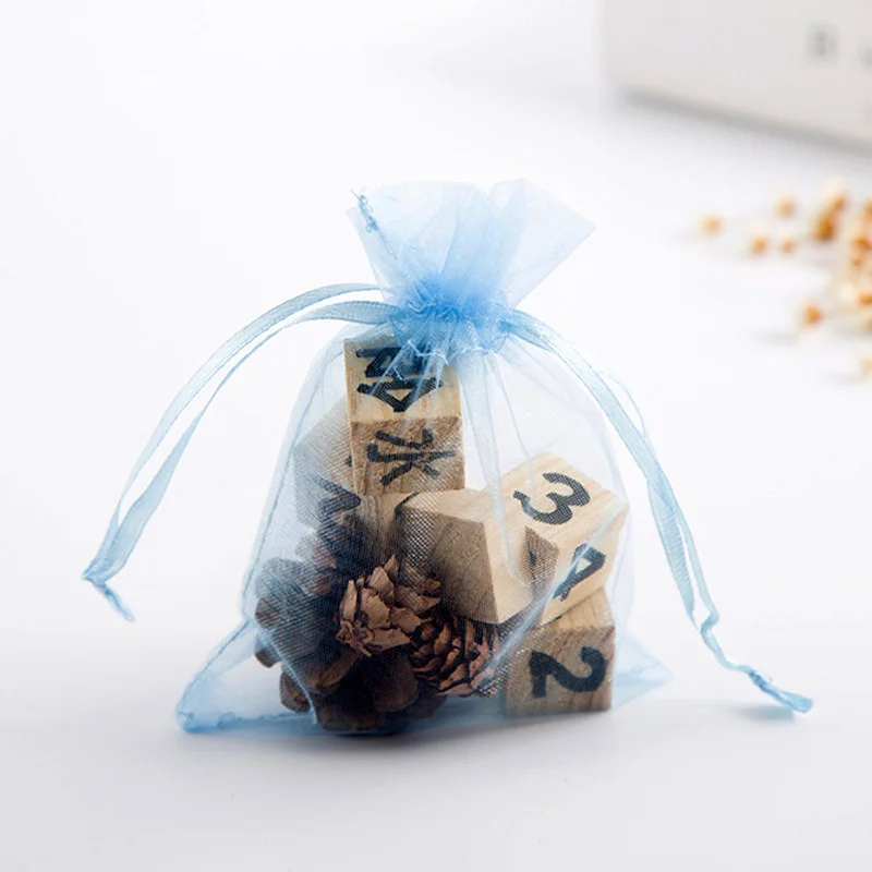 

Dropshipping 50pcs Candy Pouches Bags Transparent Mesh Organza Gift Drawstring Bags for Wedding Decoration Gift MDP66