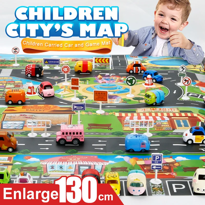 Carpet City Road Scene Traffic Highway Map Play Baby Play Mat Educational Toys For Children Gym Games