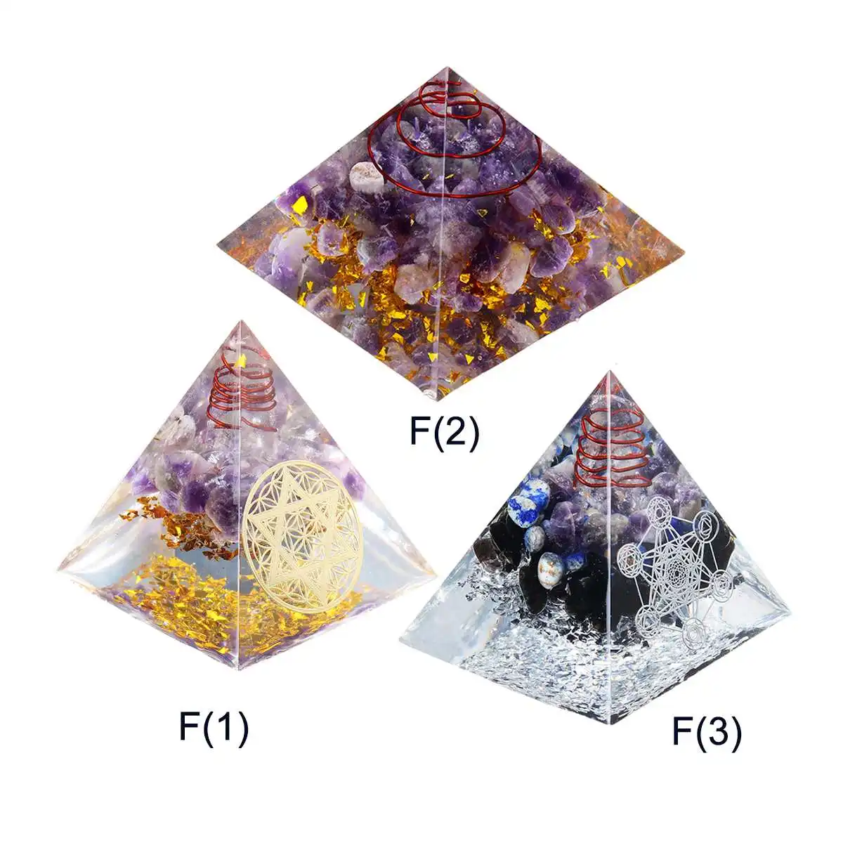 Фиолетовая Пирамида Orgone, 6,5 см, бутылочная кромка, исцеляющая Пирамида пирамида из аметиста, хрустальные поделки, орнамент, домашний декор, ремесла, подарки на удачу