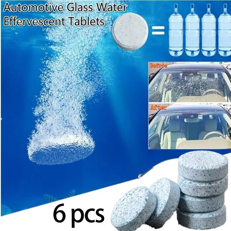 6Pcs Car Windshield Glassic Effervescent Tablets Detergent Auto Windshield Wash Solid Wiper Cleaner car seat cleaner detergent