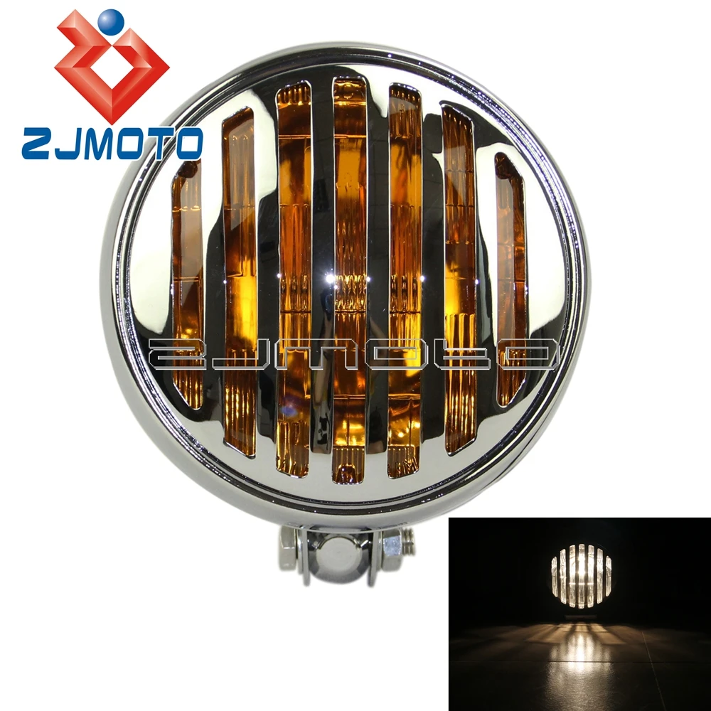 New Chrome Motorcycle High Low Beam Headlamp Grill Cover Guard