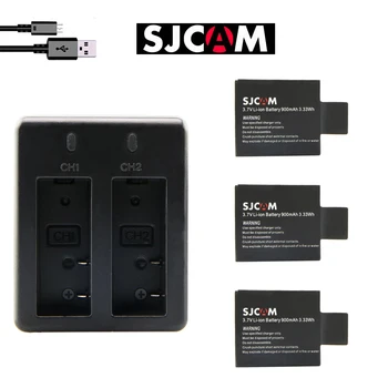 

3.7v 900mah bateria sj 4000 5000 6000 7000 battery + dual USB charger for SJCAM sj4000 sj7000 sj6000 sj5000 HD camera accessory