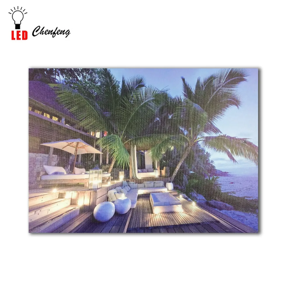 Maldives Резорт тропический морской пейзаж настенный светильник светодиодный холст печать художественная картина в рамке домашний декор готов повесить большой размер