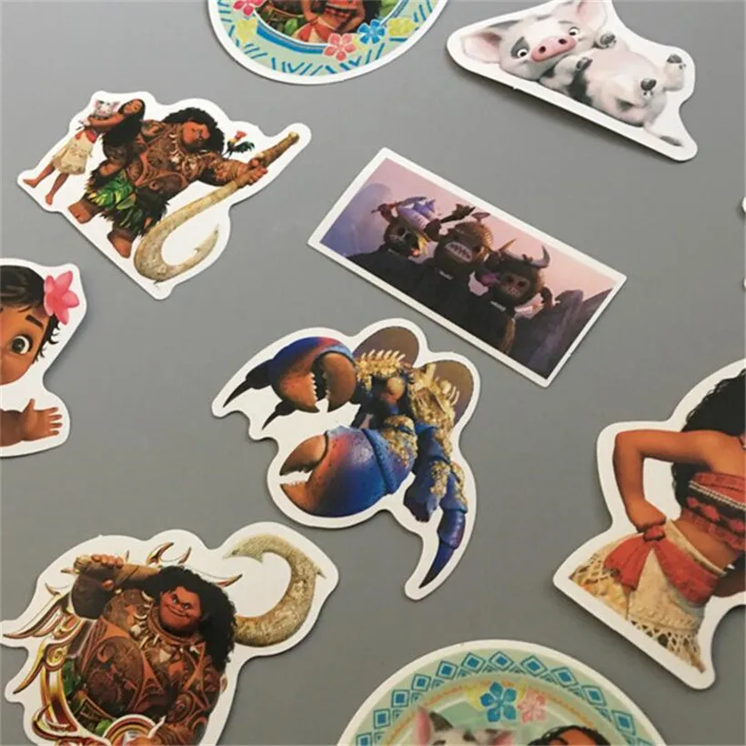 50 Pcs/bag Moana Stickers Boneca Fun Sticker Vaiana Decal For Car Laptop Bicycle Motorcycle Notebook Waterproof Wall Sticker