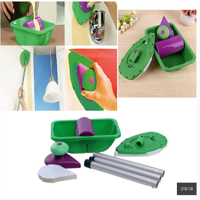 

9pcs/set Decorative Paint Roller and Tray Set Paint Pad Pro Painting Roller Brush Point N Paint Household Wall Decoration Tool
