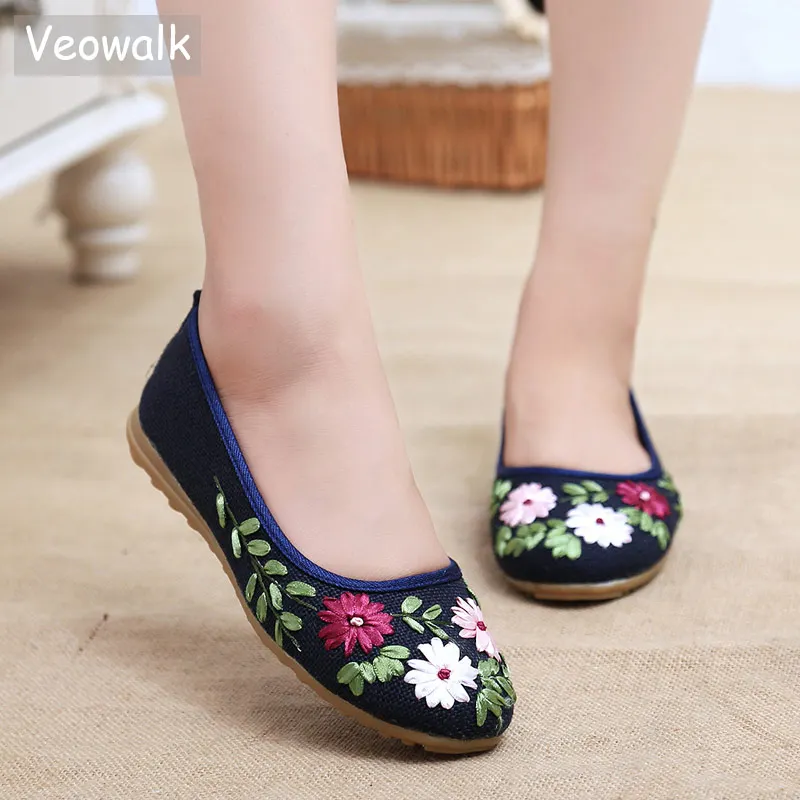 embroidered ballerina flats