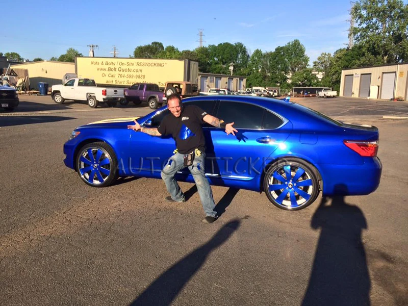 blue glossy metallic chrome film 44
