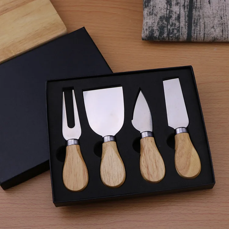 

(70sets) Wooden Handle Cheese Tools Set Cheese Knife Cutter Cooking Tools In Black Box