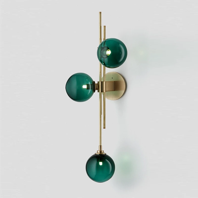 

Modern Dark green/Clear Lampshade Led Wall Lamp Living room Lamp Bedroom Bedside Wall Light Corridor Aisle Wall Sconce Home Deco
